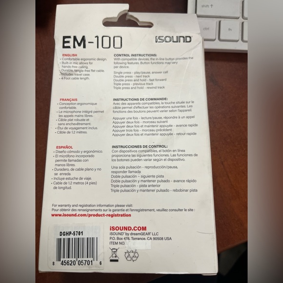 isound - EM- 100 stereo earbuds - Picture 4 of 5
